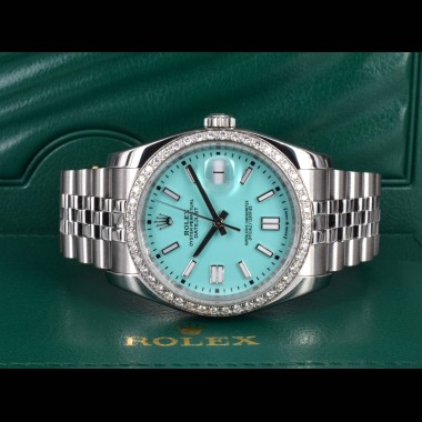 Turquoise Dial With After Diamonds Bezel - Full set 36mm
