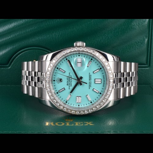Turquoise Dial With After Diamonds Bezel - Full set 36mm