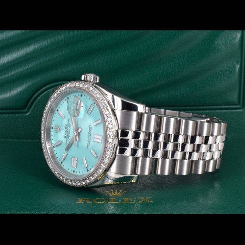 Turquoise Dial With After Diamonds Bezel - Full set 36mm