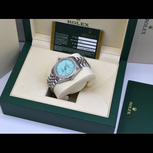 Turquoise Dial With After Diamonds Bezel - Full set 36mm