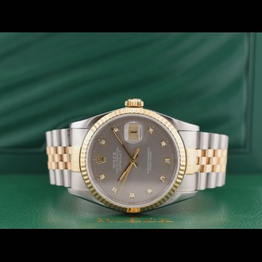 16233 Silver Dial With Diamonds - Full Set 36mm