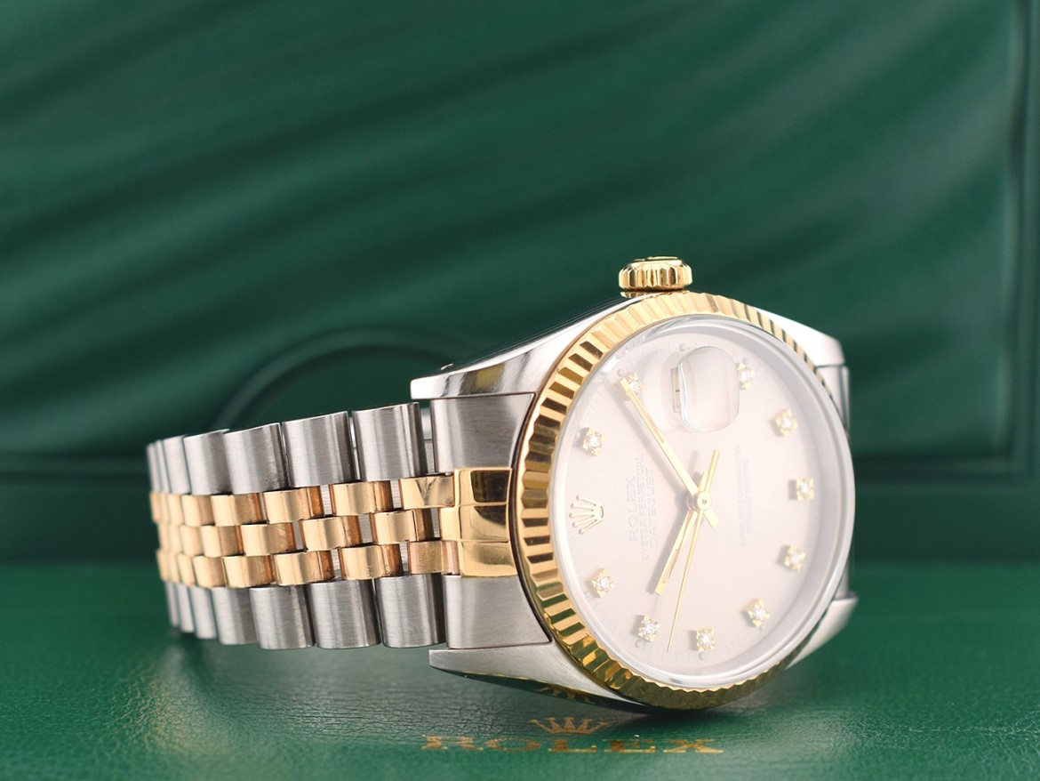 16233 Silver Dial With Diamonds - Full Set 36mm
