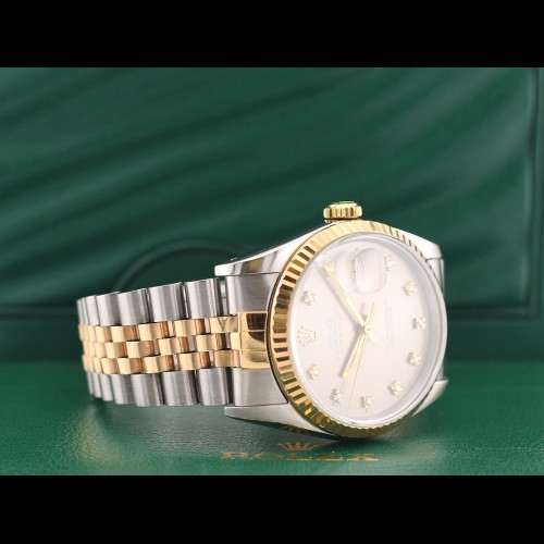 16233 Silver Dial With Diamonds - Full Set 36mm