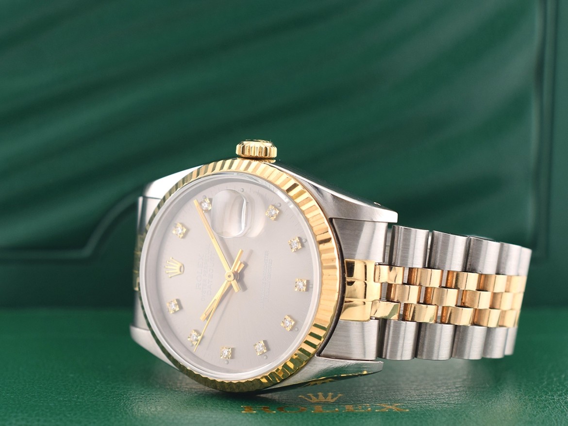 16233 Silver Dial With Diamonds - Full Set 36mm