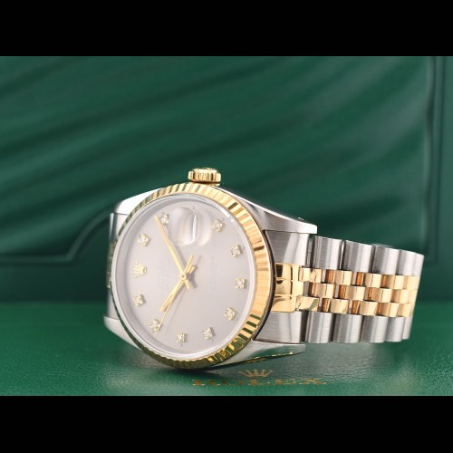 16233 Silver Dial With Diamonds - Full Set 36mm