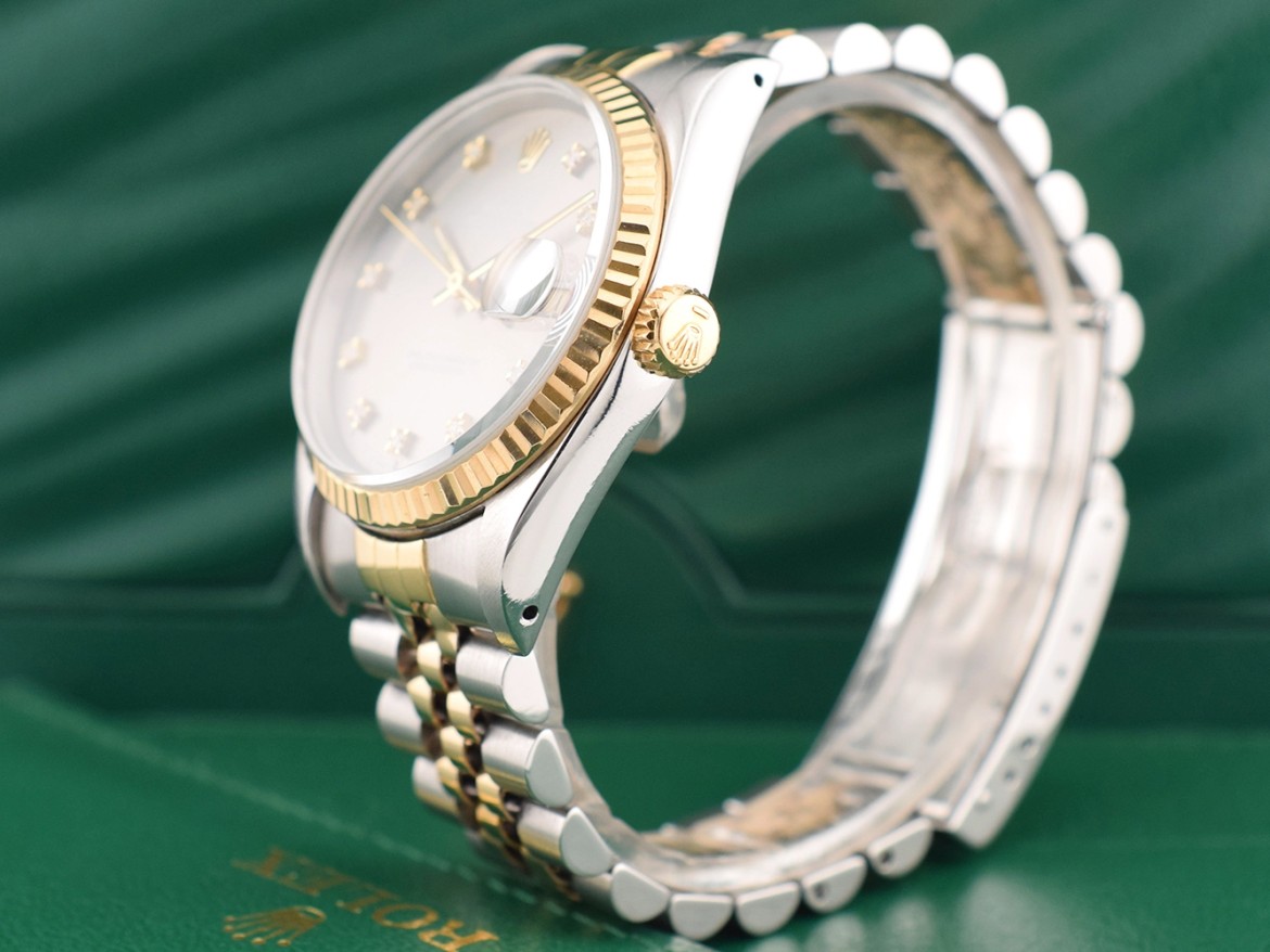 16233 Silver Dial With Diamonds - Full Set 36mm