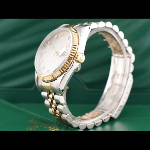 16233 Silver Dial With Diamonds - Full Set 36mm