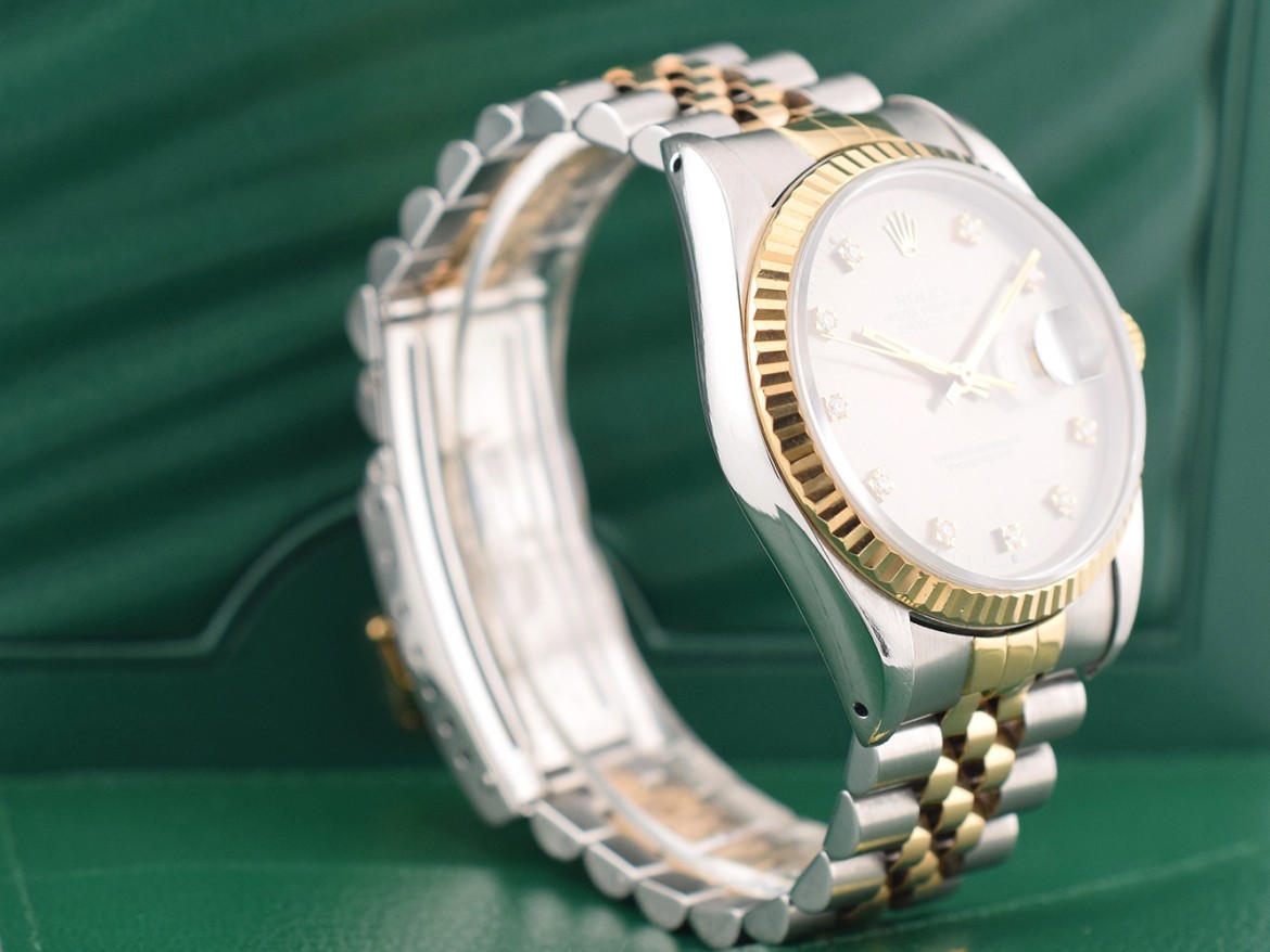 16233 Silver Dial With Diamonds - Full Set 36mm