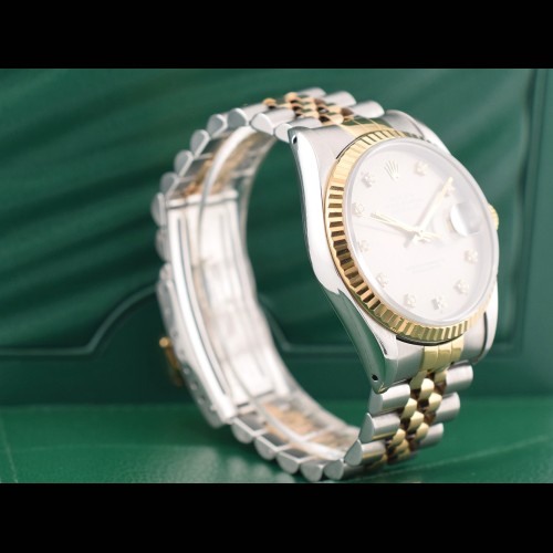 16233 Silver Dial With Diamonds - Full Set 36mm