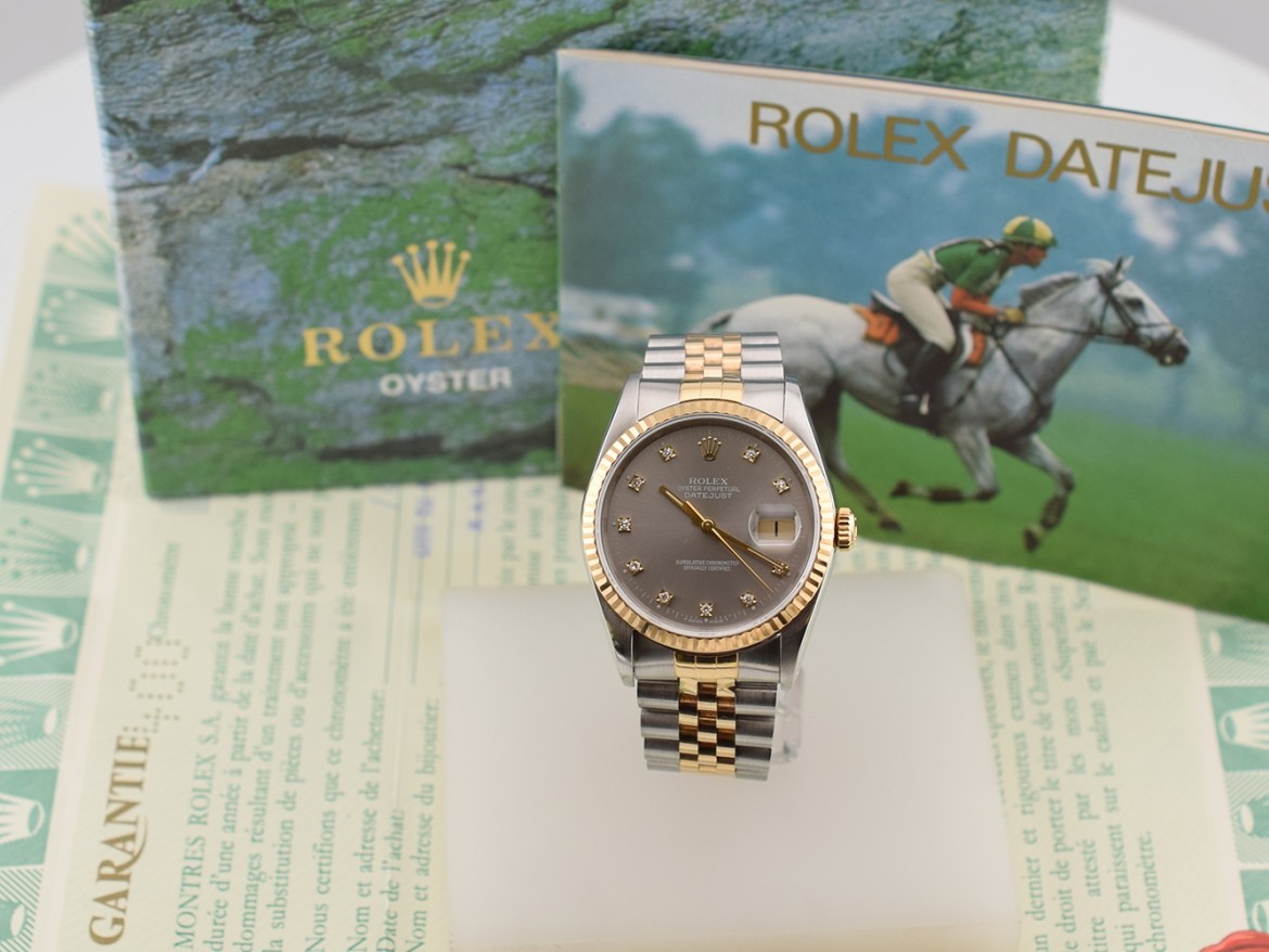 16233 Silver Dial With Diamonds - Full Set 36mm