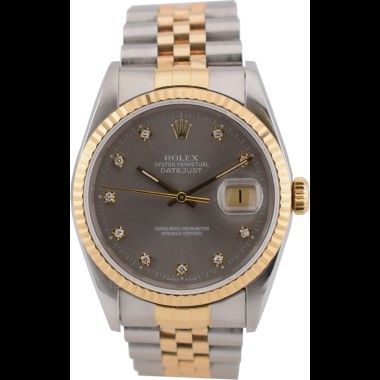 16233 Silver Dial With Diamonds - Full Set 36mm