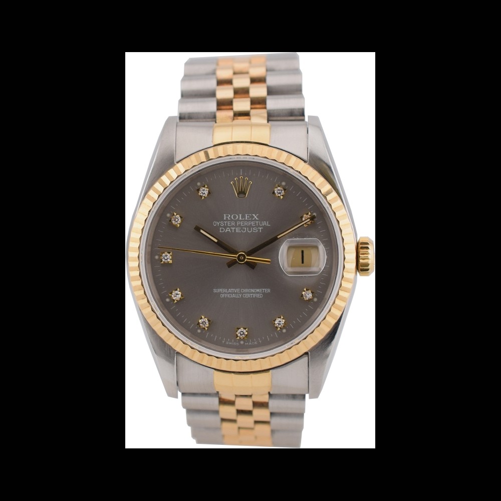 16233 Silver Dial With Diamonds - Full Set 36mm