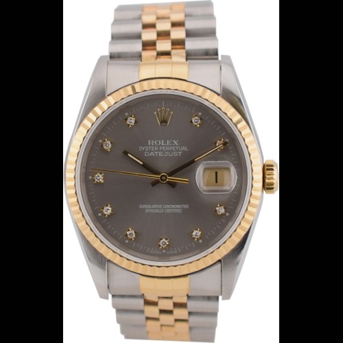 16233 Silver Dial With Diamonds - Full Set 36mm
