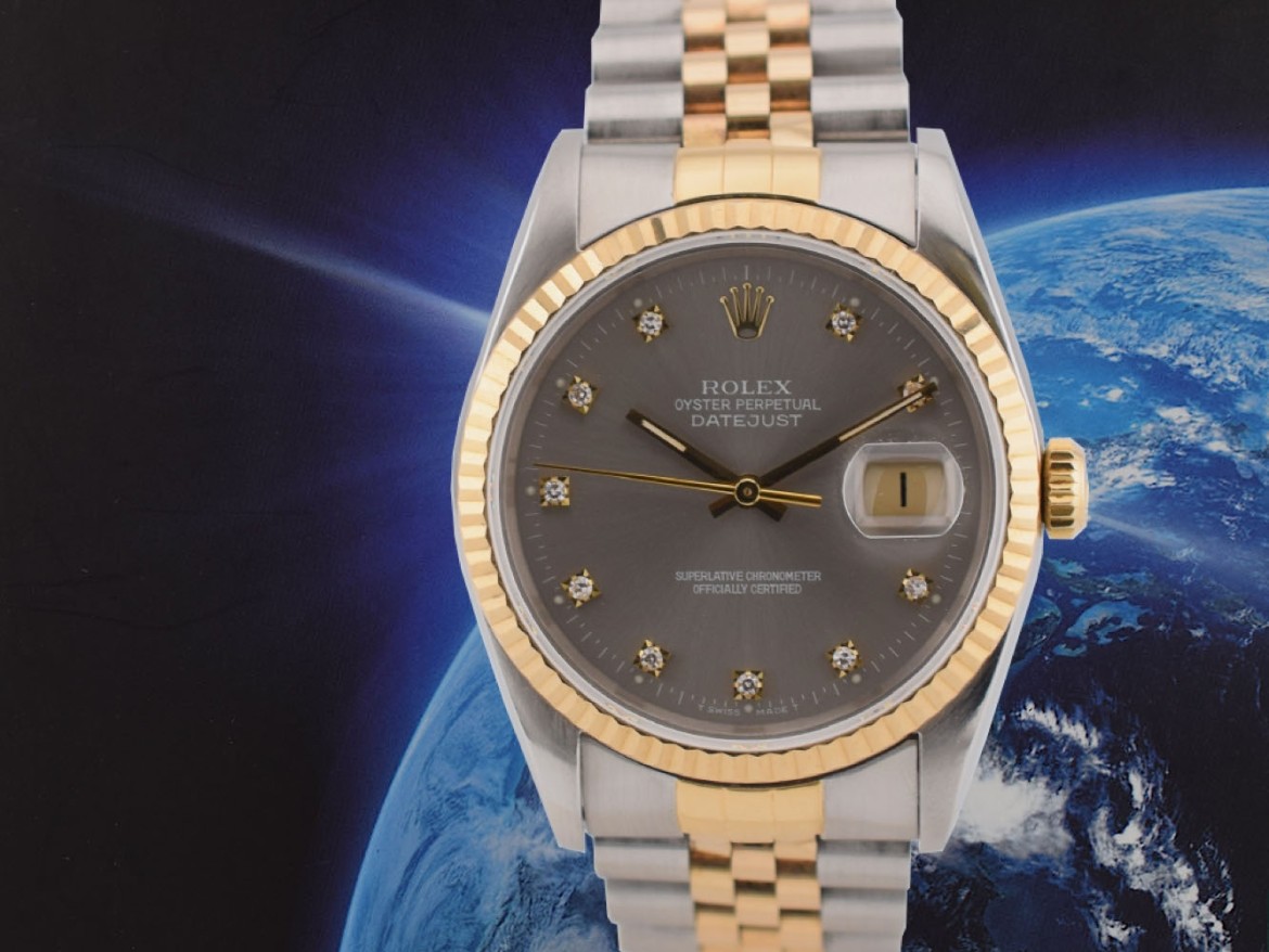 16233 Silver Dial With Diamonds - Full Set 36mm