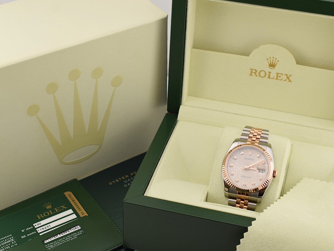 116231 Steel & Rose Gold With Jubilee Diamonds Dial - Full Set 36mm