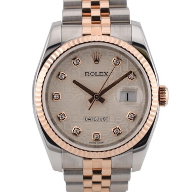 116231 Steel & Rose Gold With Jubilee Diamonds Dial - Full Set 36mm