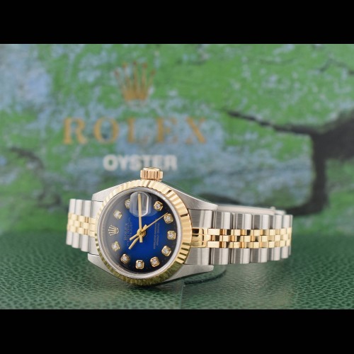 69173 Blue Dial With Diamonds - Full Set 26mm