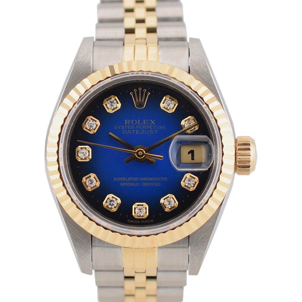 69173 Blue Dial With Diamonds - Full Set 26mm