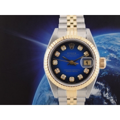 69173 Blue Dial With Diamonds - Full Set 26mm
