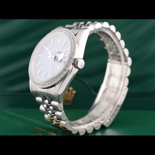 16234 Blue Index Dial With After Diamonds Bezel - Full Set 36mm