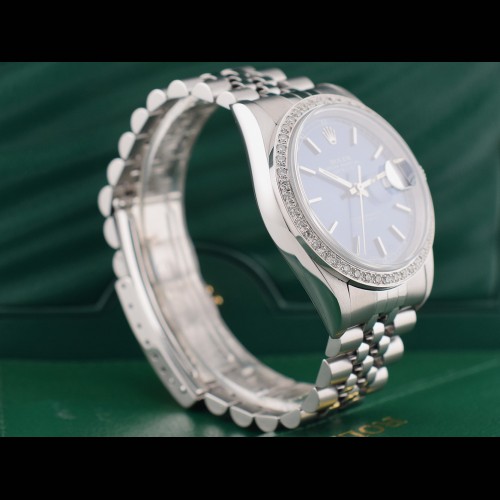 16234 Blue Index Dial With After Diamonds Bezel - Full Set 36mm