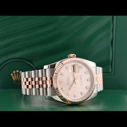 116231 Steel & Rose Gold With Pink Diamonds Dial - Full set 36mm