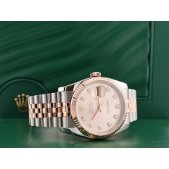 116231 Steel & Rose Gold With Pink Diamonds Dial - Full set 36mm