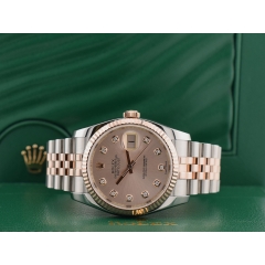 116231 Steel & Rose Gold With Pink Diamonds Dial - Full set 36mm