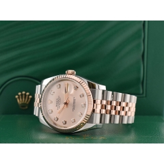 116231 Steel & Rose Gold With Pink Diamonds Dial - Full set 36mm