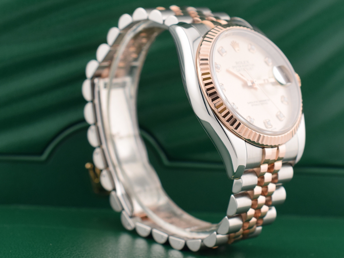 116231 Steel & Rose Gold With Pink Diamonds Dial - Full set 36mm