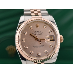 116231 Steel & Rose Gold With Pink Diamonds Dial - Full set 36mm