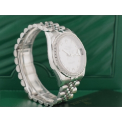 116234 Silver Roman Dial With After Diamonds Bezel - Full Set 36mm