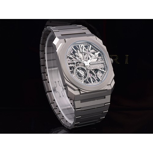 Octo FINISSIMO "8 Days" Ref. 103610 Extra Thin 40mm Automatic Titanium new