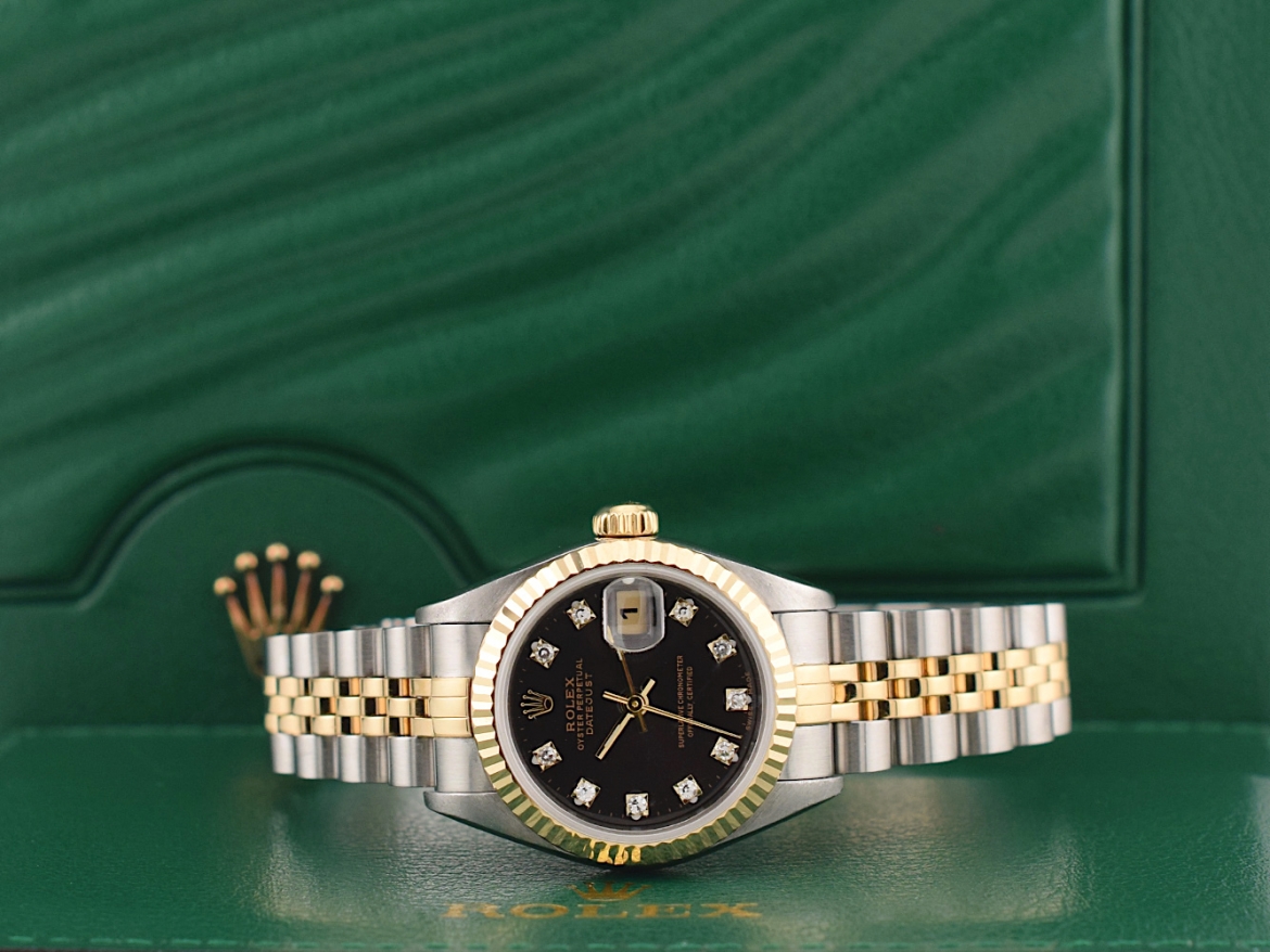 69173 Black Dial With Diamonds - Full Set 26mm