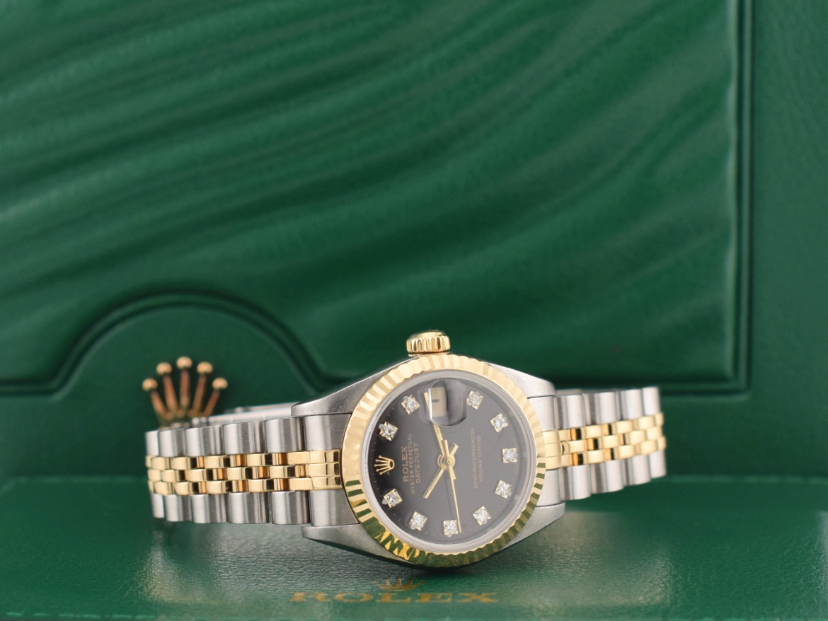 69173 Black Dial With Diamonds - Full Set 26mm