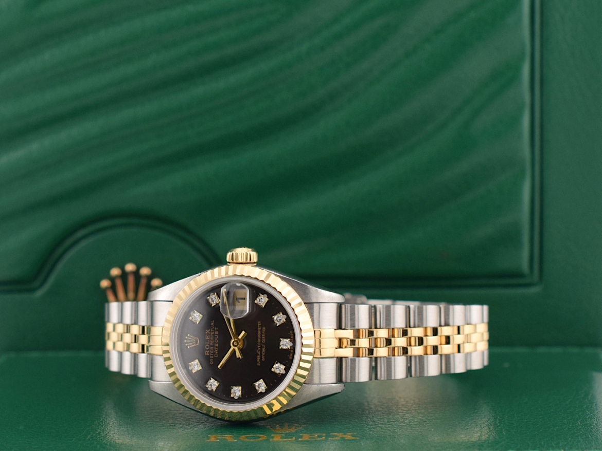 69173 Black Dial With Diamonds - Full Set 26mm