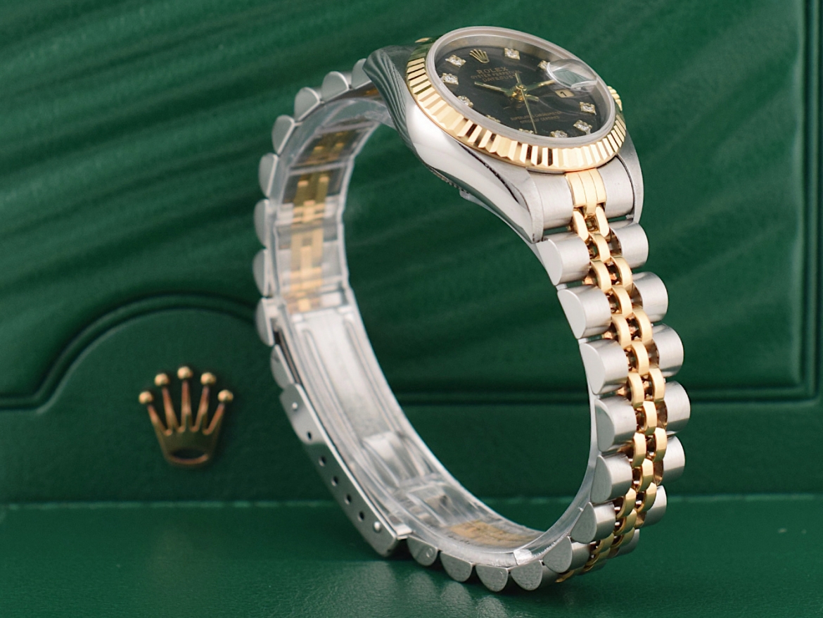 69173 Black Dial With Diamonds - Full Set 26mm