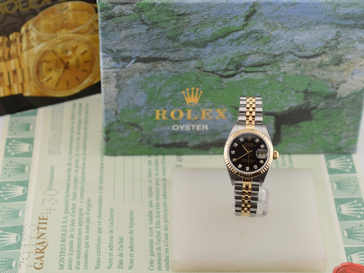 69173 Black Dial With Diamonds - Full Set 26mm