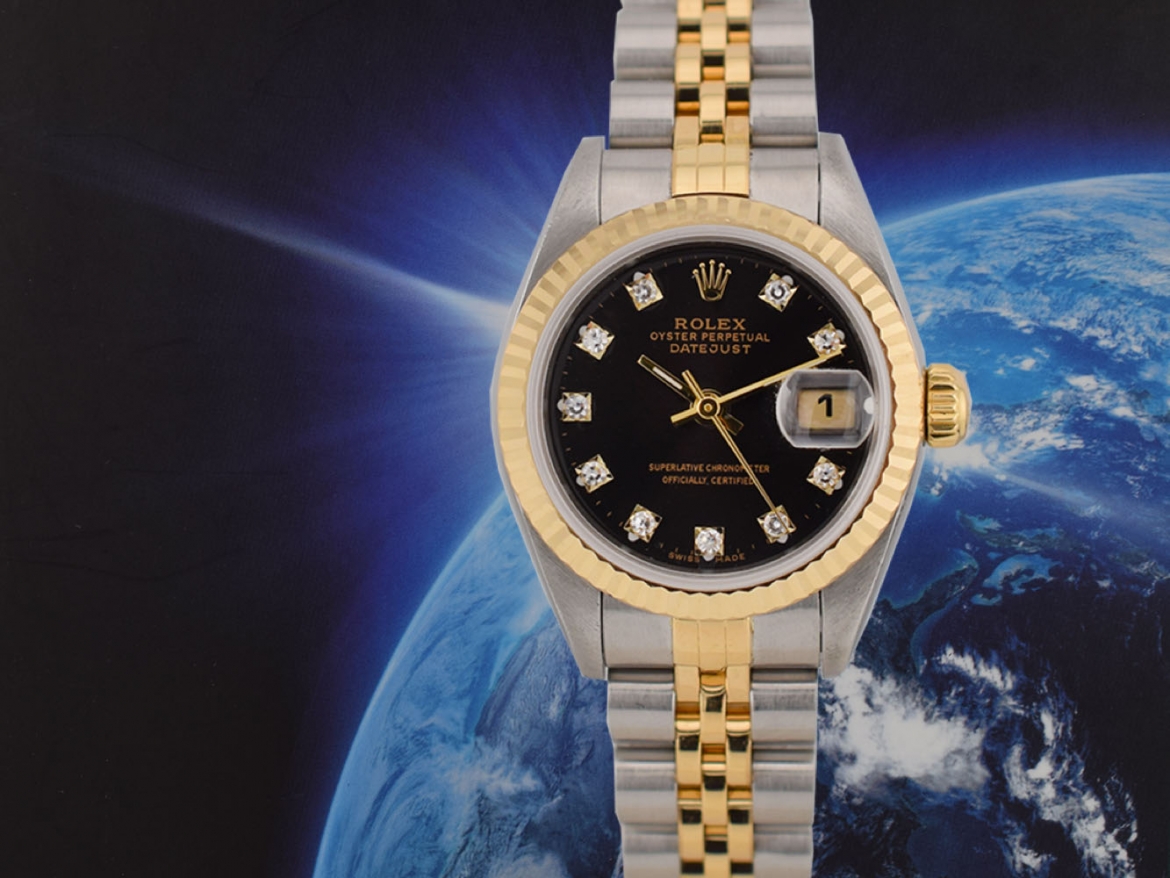 69173 Black Dial With Diamonds - Full Set 26mm