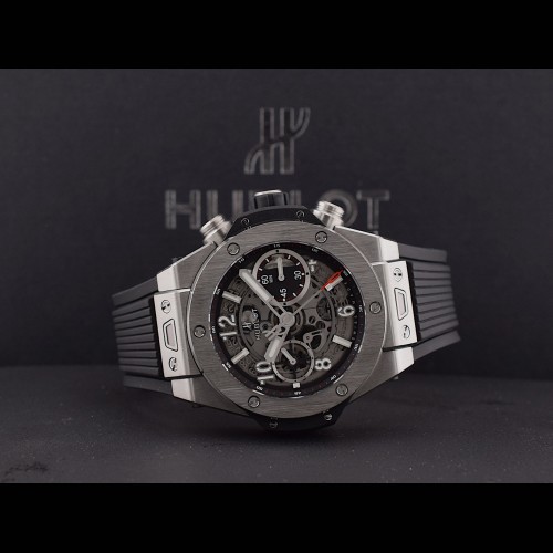 Unico Certified Chronograph 42MM Titanium Like New Box+Papers.       *