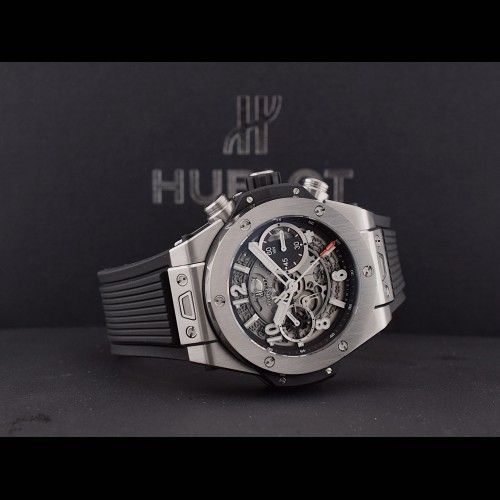 Unico Certified Chronograph 42MM Titanium Like New Box+Papers.       *