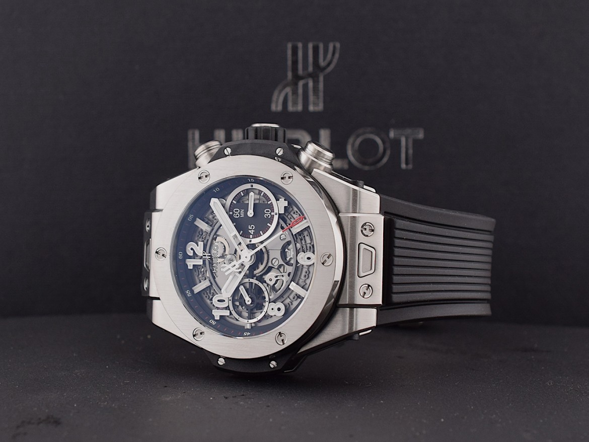 Unico Certified Chronograph 42MM Titanium Like New Box+Papers.       *