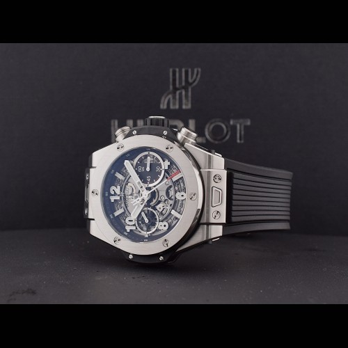Unico Certified Chronograph 42MM Titanium Like New Box+Papers.       *