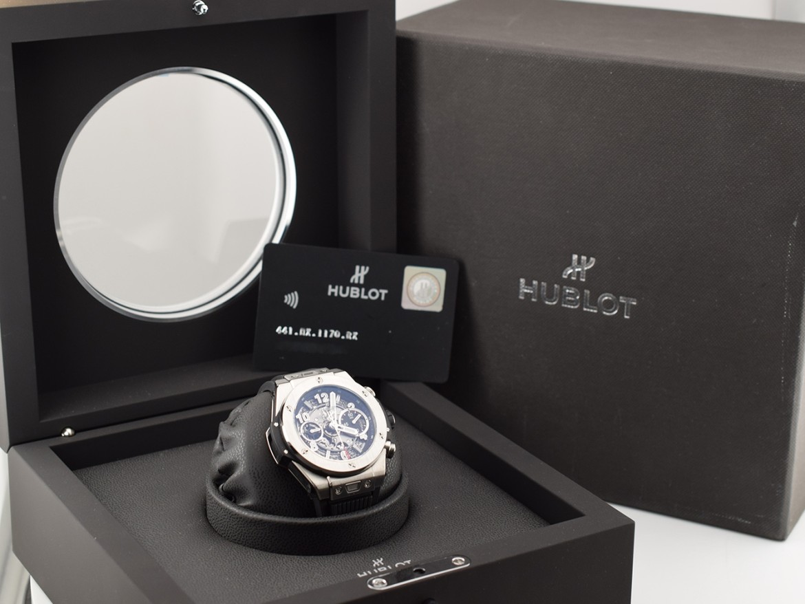 Unico Certified Chronograph 42MM Titanium Like New Box+Papers.       *