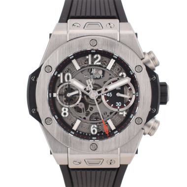 Unico Certified Chronograph 42MM Titanium Like New Box+Papers.       *