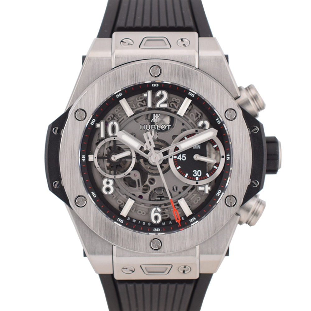 Unico Certified Chronograph 42MM Titanium Like New Box+Papers.       *