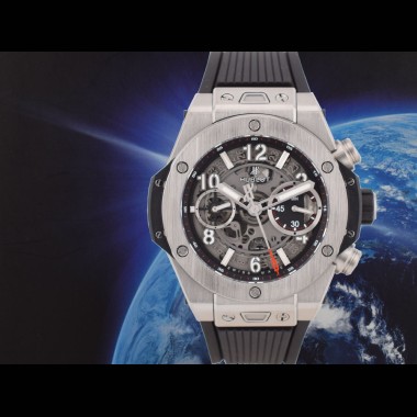 Unico Certified Chronograph 42MM Titanium Like New Box+Papers.       *