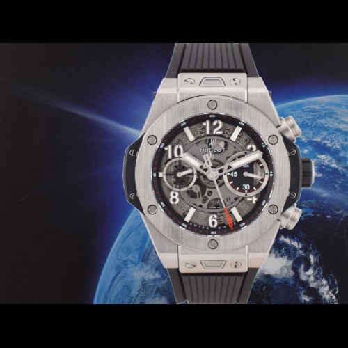 Unico Certified Chronograph 42MM Titanium Like New Box+Papers.       *