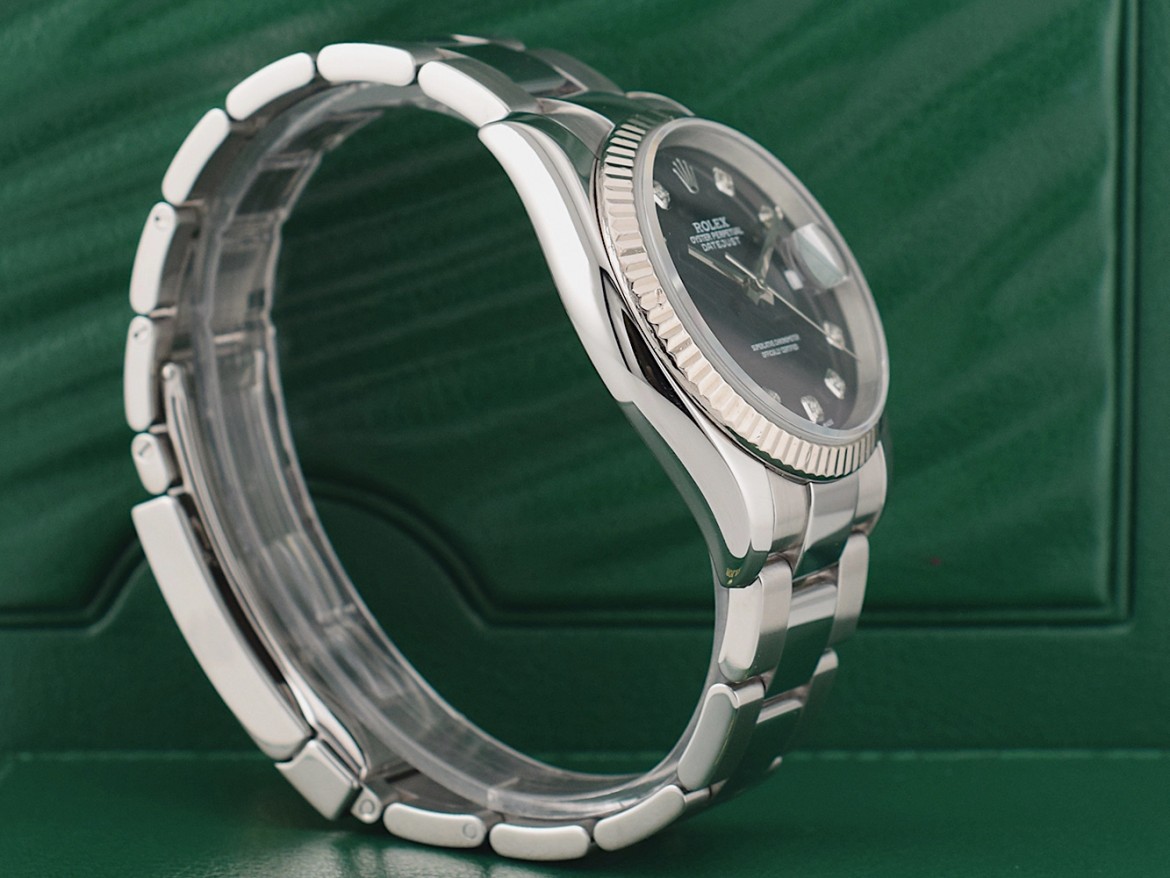 116234 Black Dial With Big Diamonds - Full Set 36mm