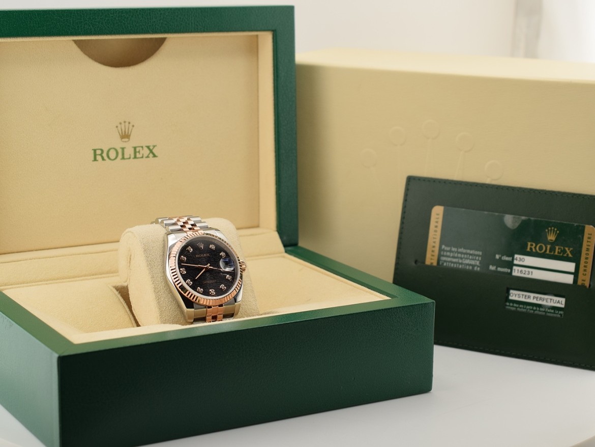 116231 Steel & Rose Gold With Black Jubilee Dial - Full Set 36mm